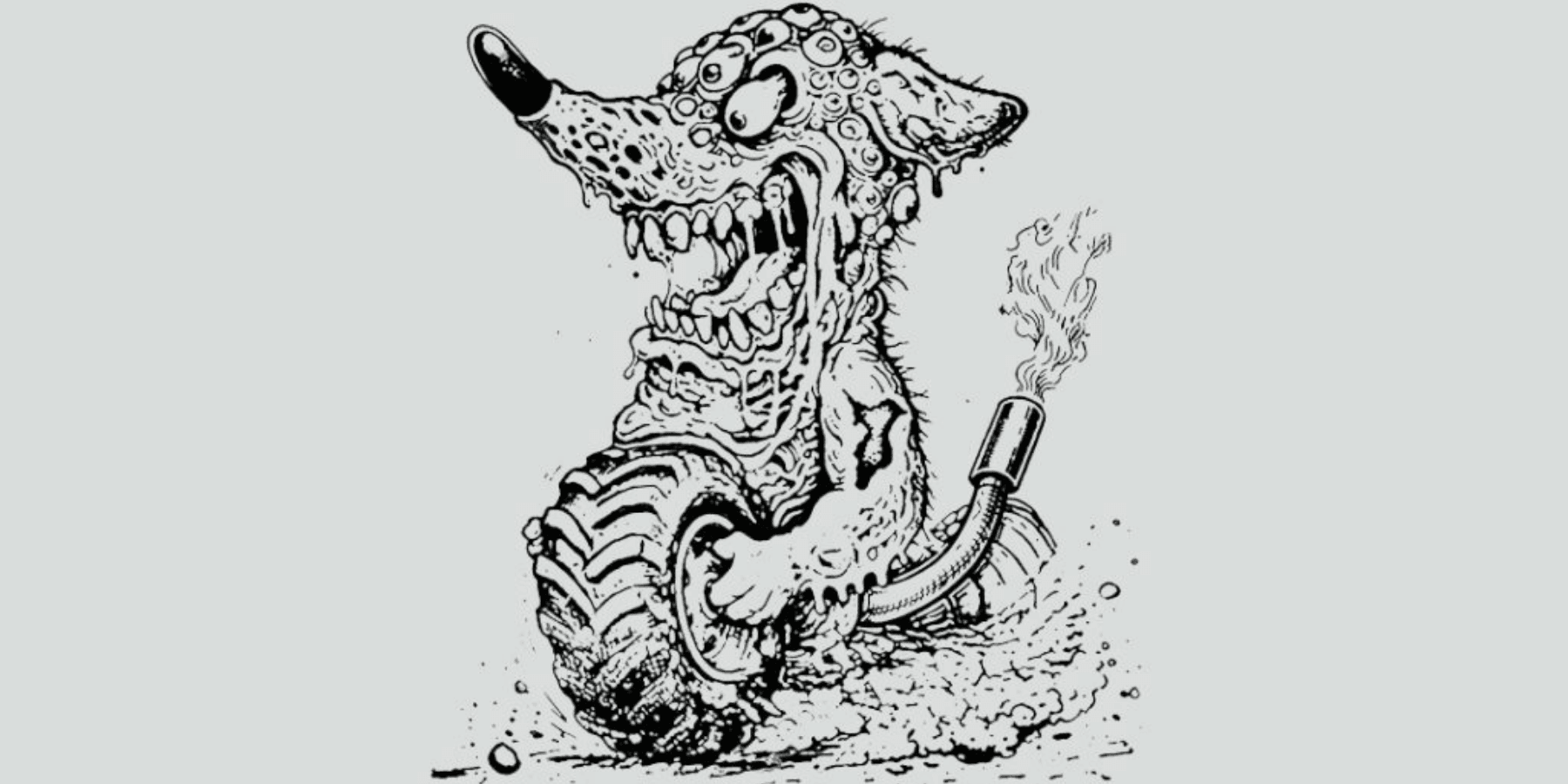 Gold Panda dark intricate illustrated wolf or creature graphic artwork