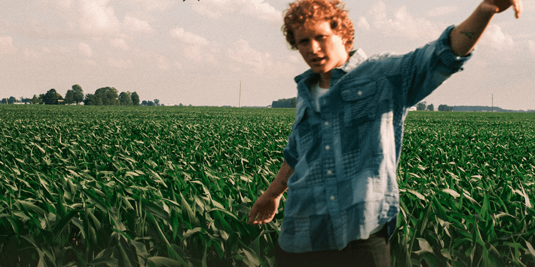 Knox male musician portrait in open outdoor field setting