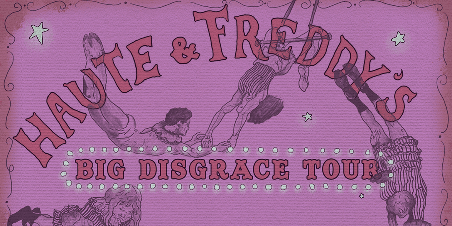 Haute and Freddy pink vintage-style punk music event poster